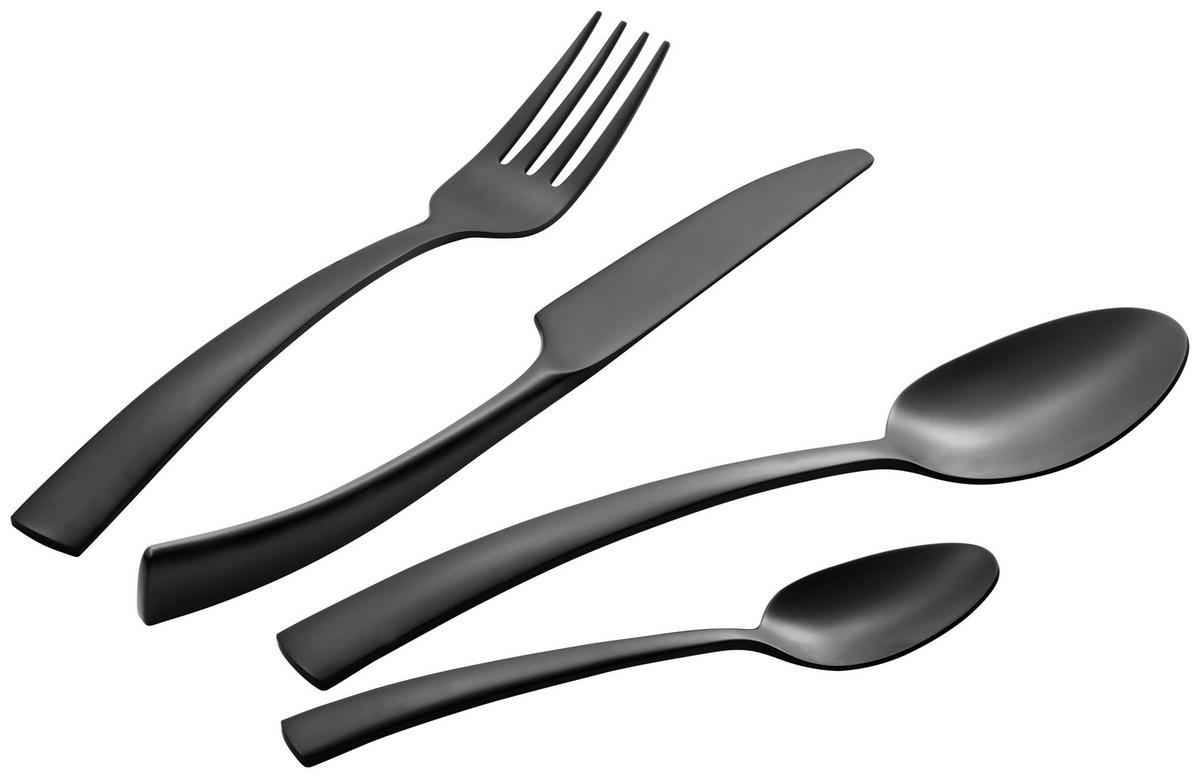 Sada příborů Style, 16dílná - černá, Moderní, kov - Premium Living