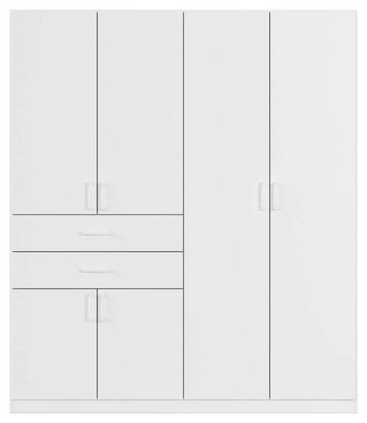 Drehtürenschrank Maika Weiß B: 180 cm - Weiß, MODERN, Holzwerkstoff (180/210/54cm) - Rauch Möbel