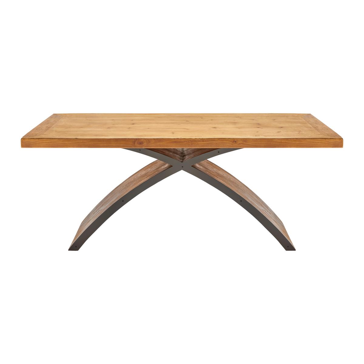 Jídelní stůl masiv LAURIEN 180x90 cm - barvy borovice, Moderní, kov/dřevo (180/90/75cm) - Bessagi Home