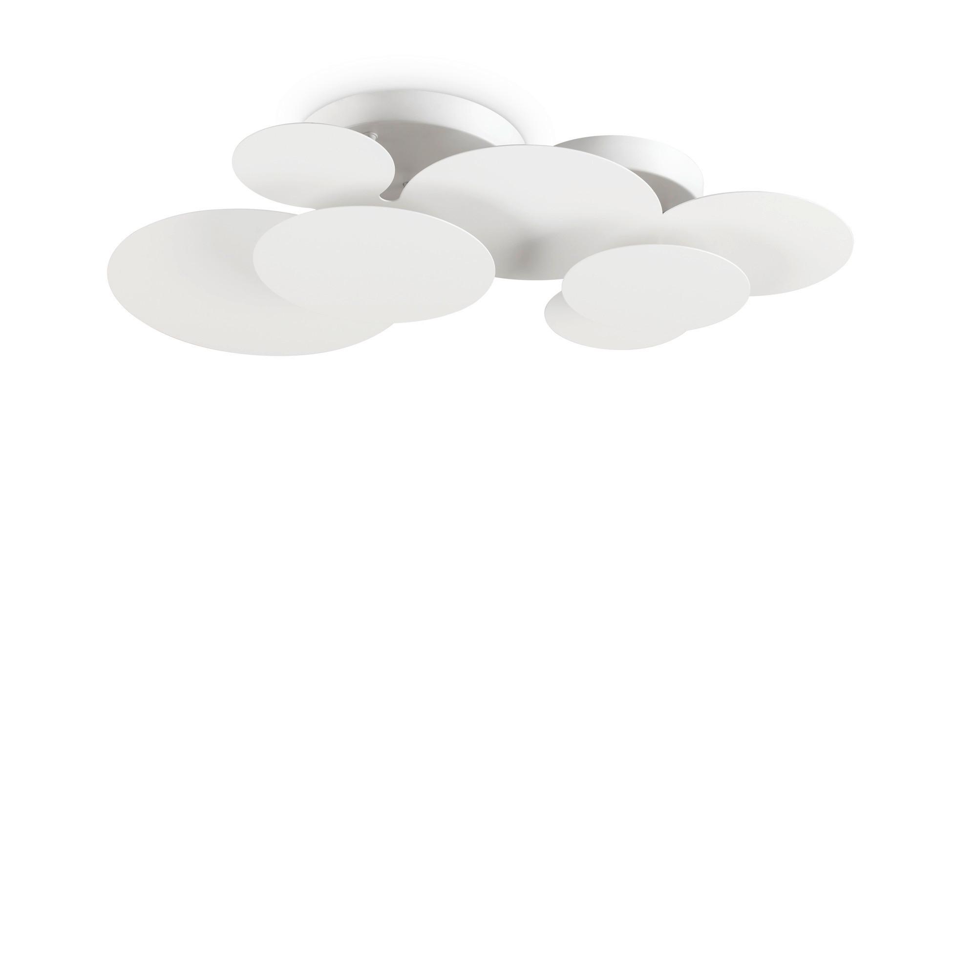 LED-DECKENLEUCHTE Cloud Weiß D: 74 cm - Weiß, Design, Metall (74/47/13cm) - Ideal Lux