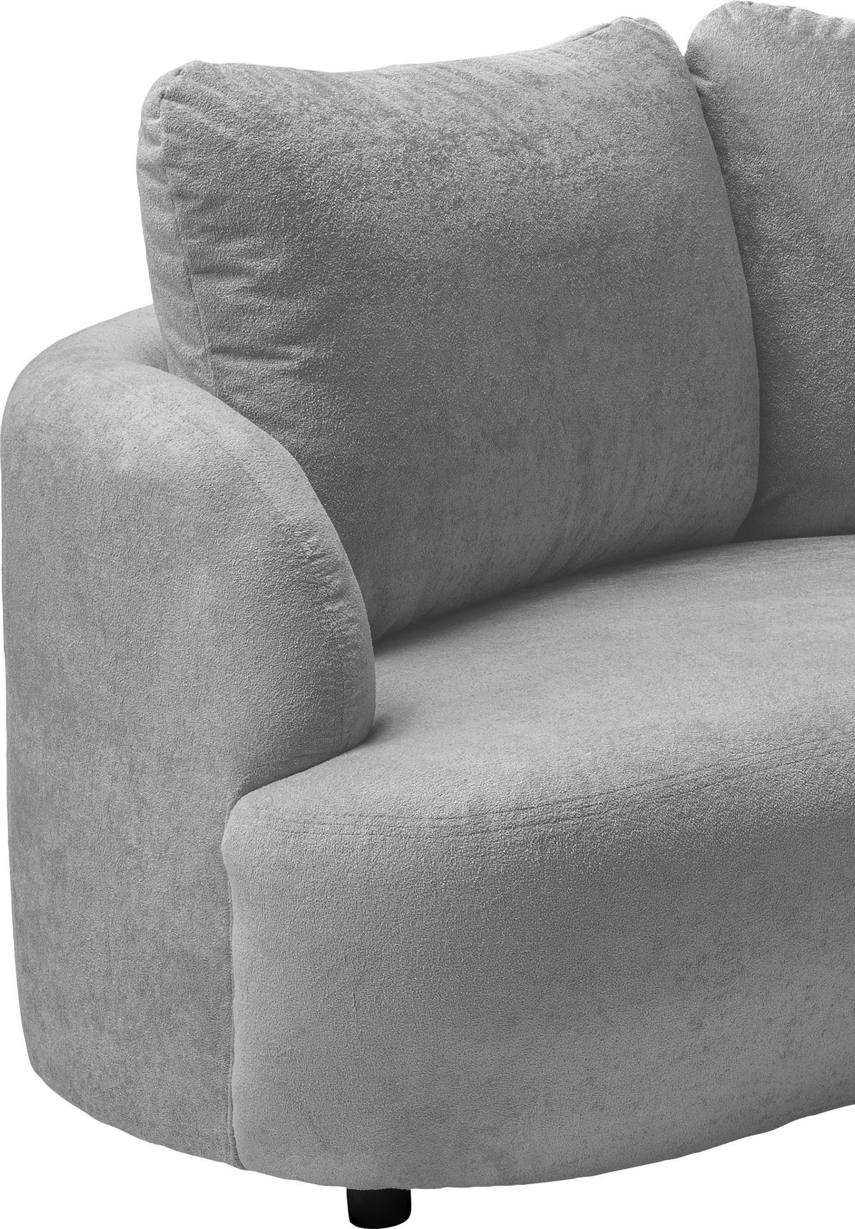 Ecksofa Doppo Silberfarben S: 139x250 cm - Silberfarben/Schwarz, MODERN, Textil (139/250cm) - Livetastic