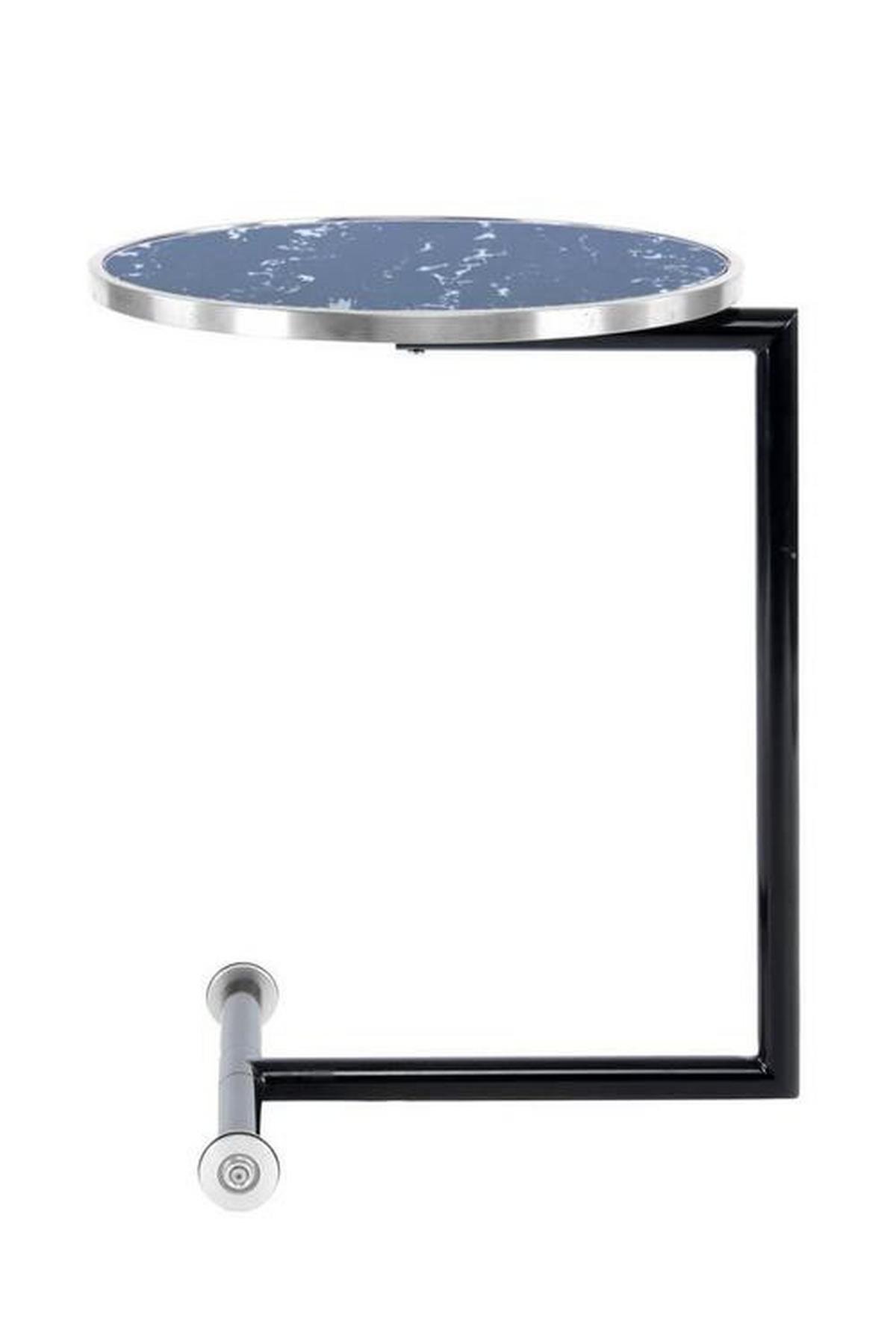 Beistelltisch Rund Servant Schwarz/Silberfarben - Silberfarben/Schwarz, Basics, Glas/Metall (46/46/62cm) - Kayoom