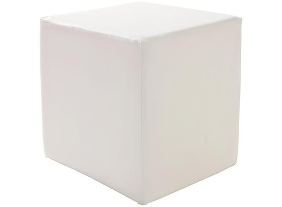 Taburet Betty - biela, Basics, koža/textil (45/45/45cm) Taburet Betty - biela, Basics, koža/textil (45/45/45cm)