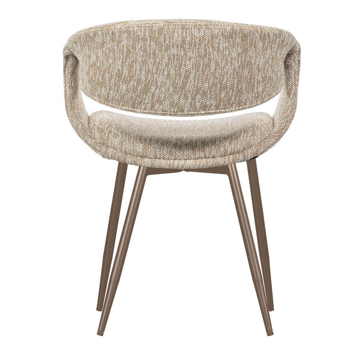 Armlehtstuhl-Set Yossi Sand-/Kupferfarben B: 57cm - Sandfarben/Kupferfarben, MODERN, Textil/Metall (57/78/57cm) - Livetastic