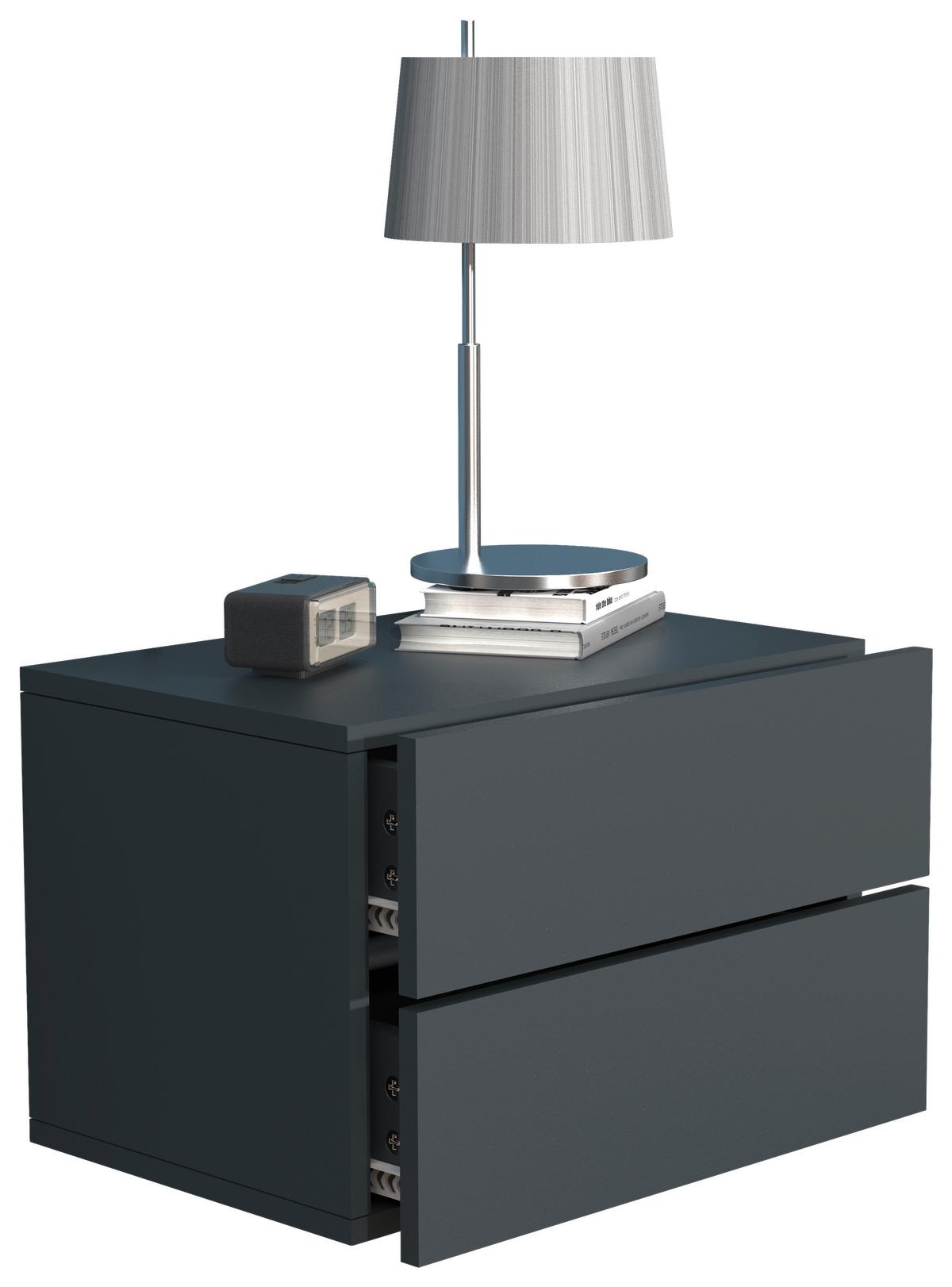 Nachtkästchen USAl L B: 45 cm Anthrazit - Anthrazit, MODERN, Holzwerkstoff (45/30/32cm) - MID.YOU