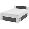 Stauraumbett Mit Bettladen 140 X200cm Azurro Anthrazit/weiß - Anthrazit/Weiß, MODERN, Holzwerkstoff (140/200cm)