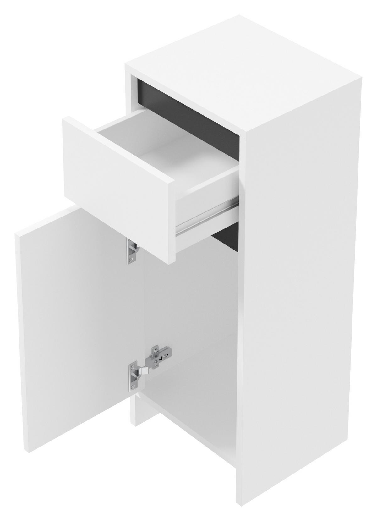 Badezimmer Unterschrank Slito Bxh 32x80 Cm Weiß - Anthrazit/Weiß, Basics, Holzwerkstoff (32/80/28cm) - MID.YOU