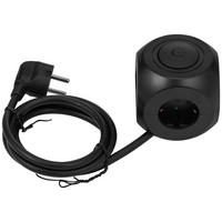 Multistecker Nua - Schwarz, Basics, Kunststoff/Metall (7,9/7,9/8,3cm) - Ondega