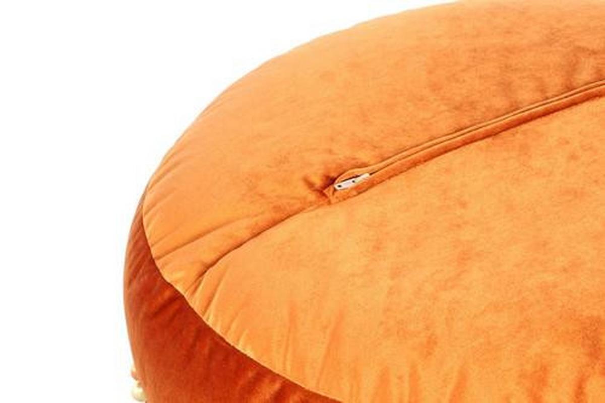 Pouf Taj Mahal DxH: 65x25 cm Samt Bronze mit Reißverschluss - Bronzefarben, LIFESTYLE, Textil (65/25/65cm) - Kayoom