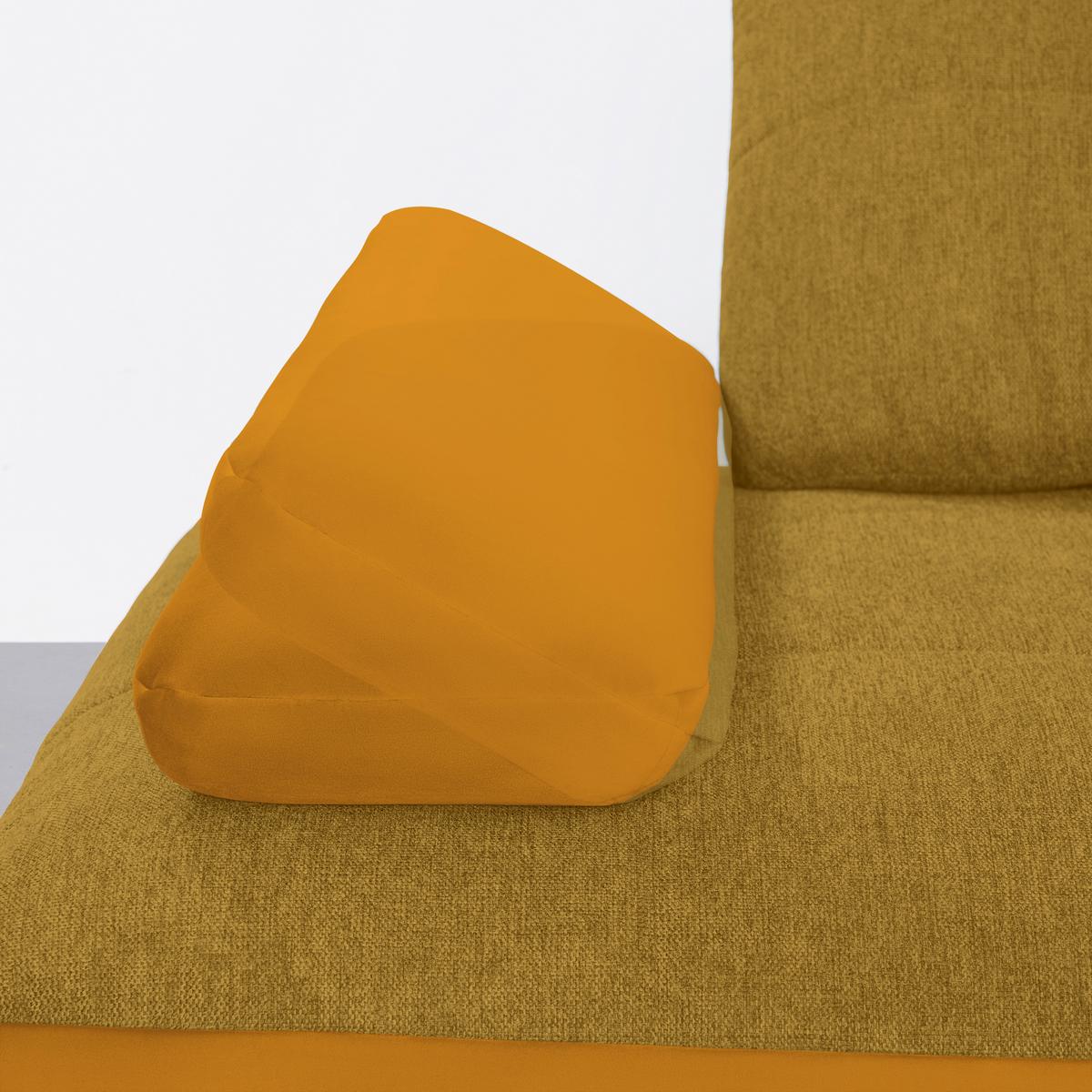 Rohová sedačka TRENDY, levá, zlatá / hořčicově žlutá - černá/barvy zlata, Moderní, kov/kompozitní dřevo (250/93/310cm) - Premium Living
