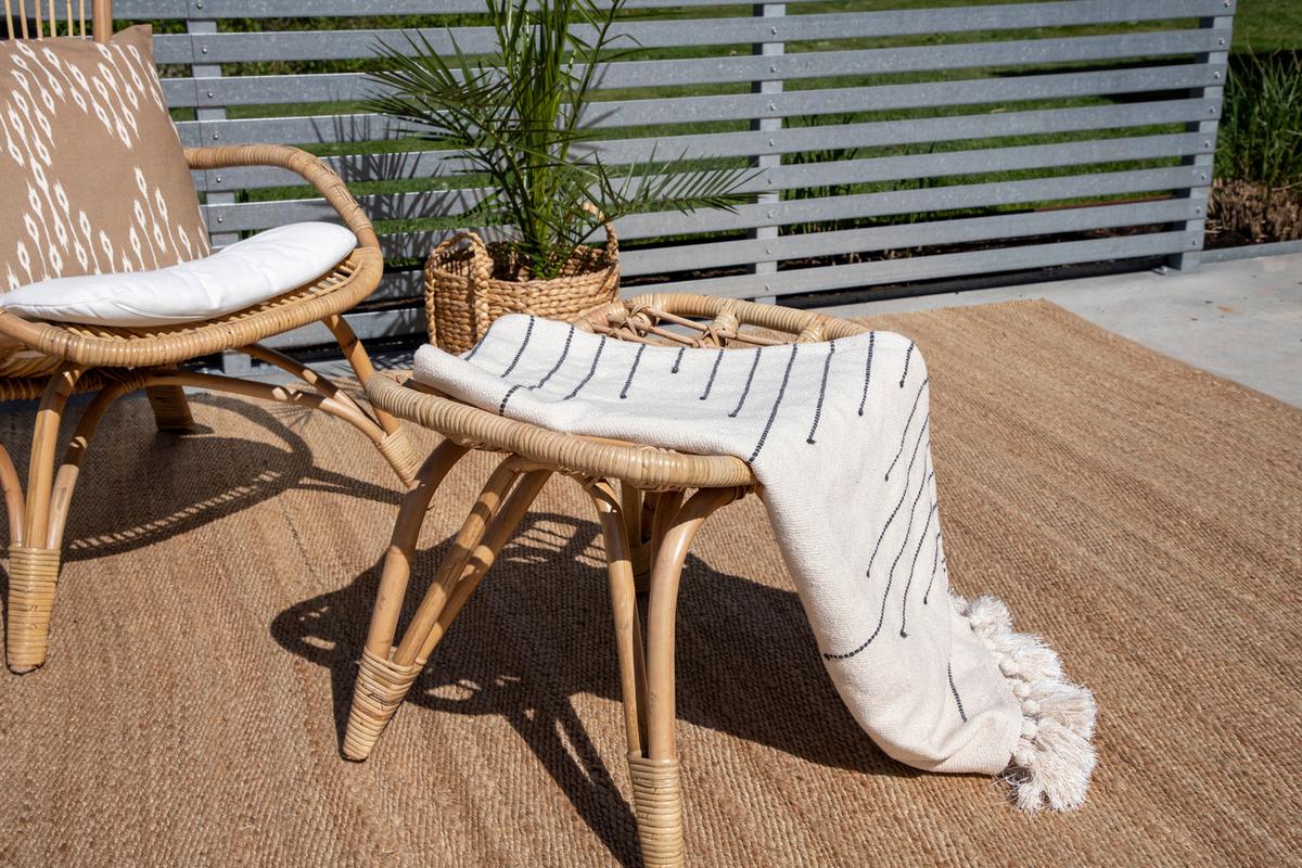 Loungesessel Ella - Braun/Weiß, KONVENTIONELL, Holz (66/95/131cm) - Gardenson