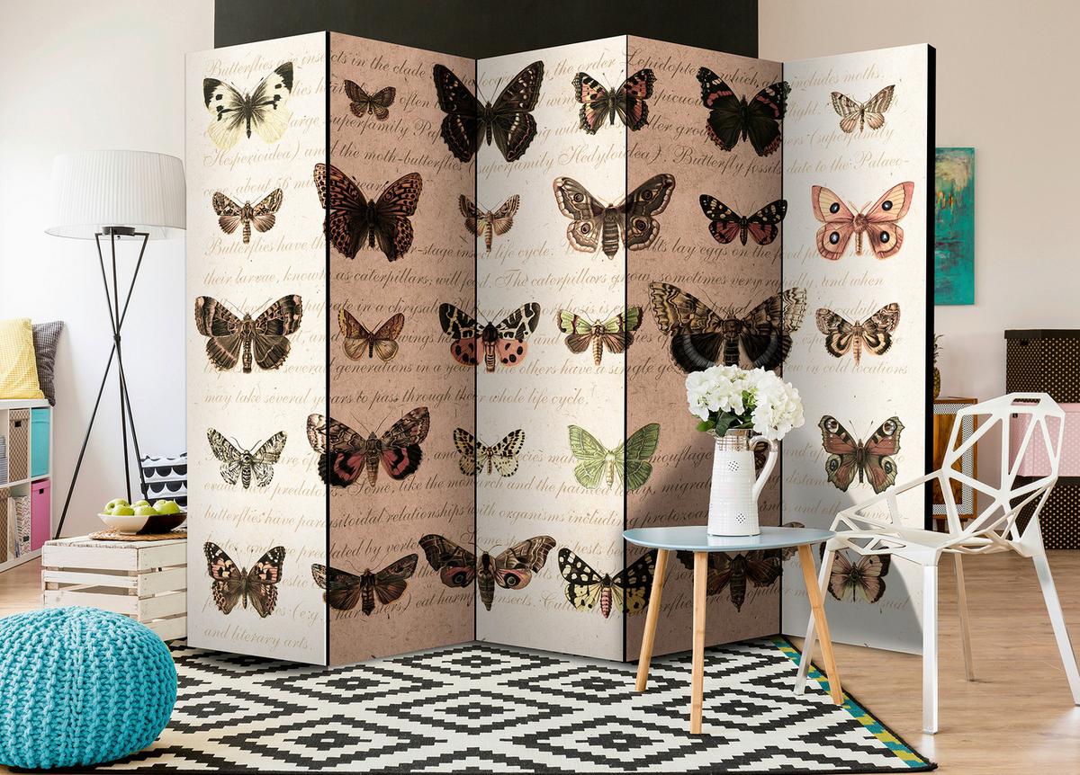 Paravent Braun Beige B: 225 cm - Beige/Braun, Basics, Holz/Textil (225/172/3cm) - artgeist