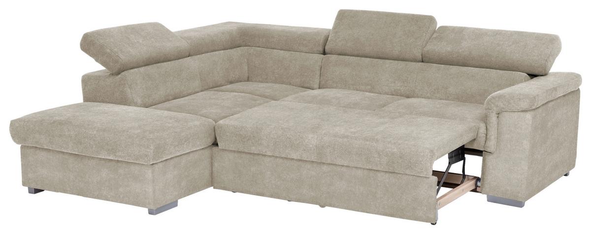 Sedacia súprava MILLA platinum ľavý roh - platinová, Basics, drevo/textil (217/252cm)