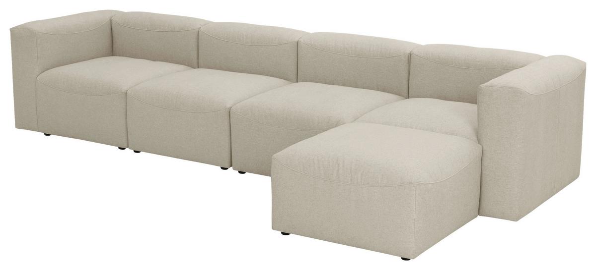 Ecksofa Lena Creme Flachgewebe - Creme, Design, Textil (350/73/175cm) - Max Winzer