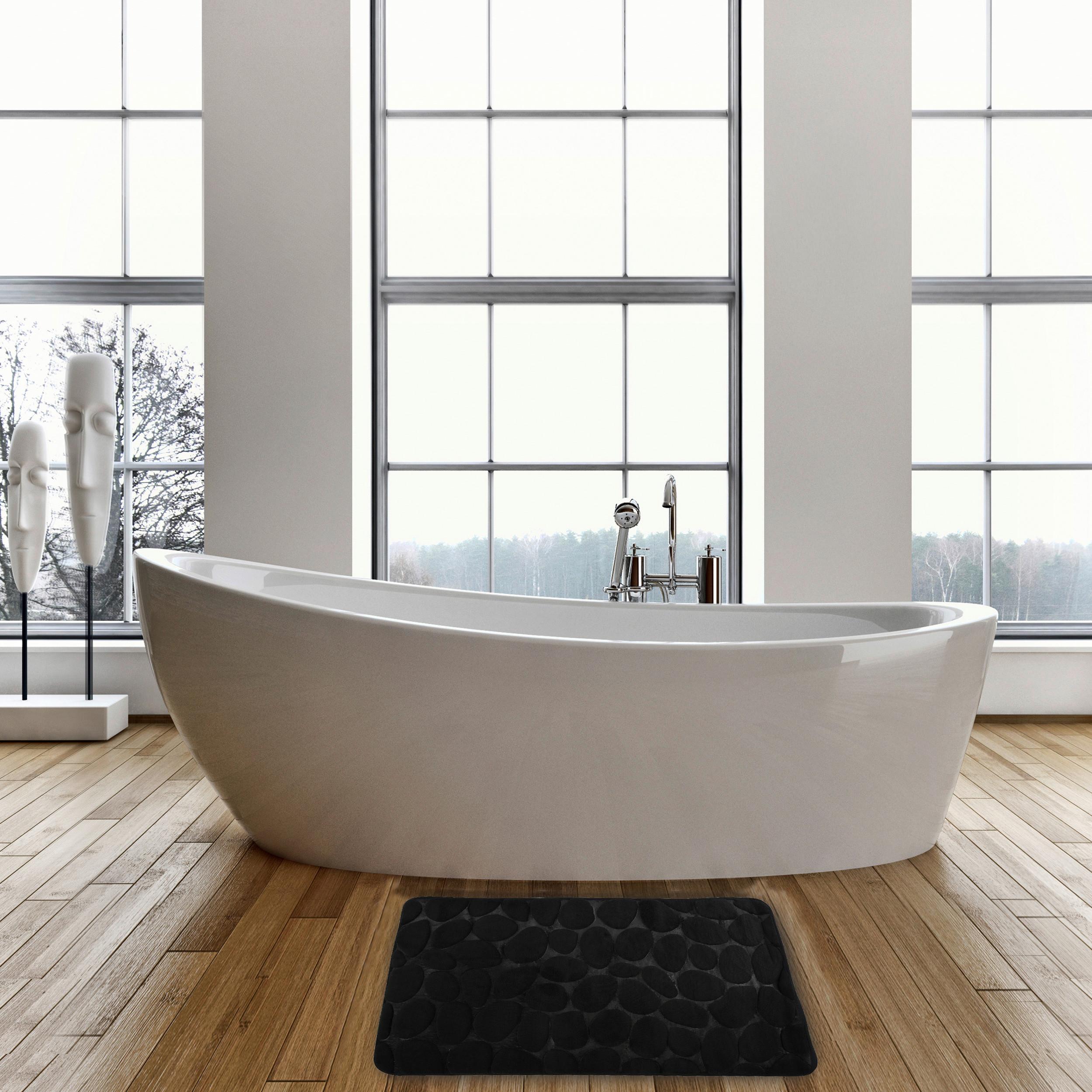 Badteppich Schwarz 50/80 Cm - Schwarz, KONVENTIONELL (50/80cm) - Spirella