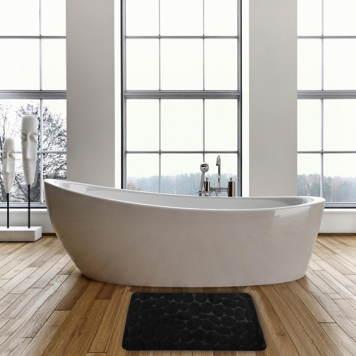 Badteppich Schwarz 50/80 Cm - Schwarz, KONVENTIONELL (50/80cm) - Spirella