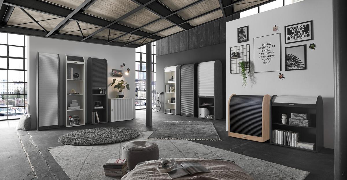 Aktenschrank Eichef./graphitfarben B: 69 Cm - Eichefarben/Graphitfarben, MODERN, Holzwerkstoff (69/85/44cm) - Livetastic