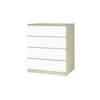 Kommode Weiß, Naturfarben B: 80cm - Naturfarben/Weiß, Design, Holzwerkstoff (80/93,5/39,5cm) - Livetastic