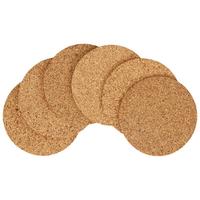 Glasuntersetzer Aus Kork 6er-Set, Ø: ca. 11 cm - Naturfarben, KONVENTIONELL, Holz (11cm)