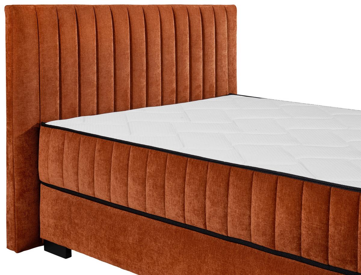 Boxbett Nagol C - Cognac/Schwarz, MODERN, Holzwerkstoff/Textil (140/200cm) - MID.YOU