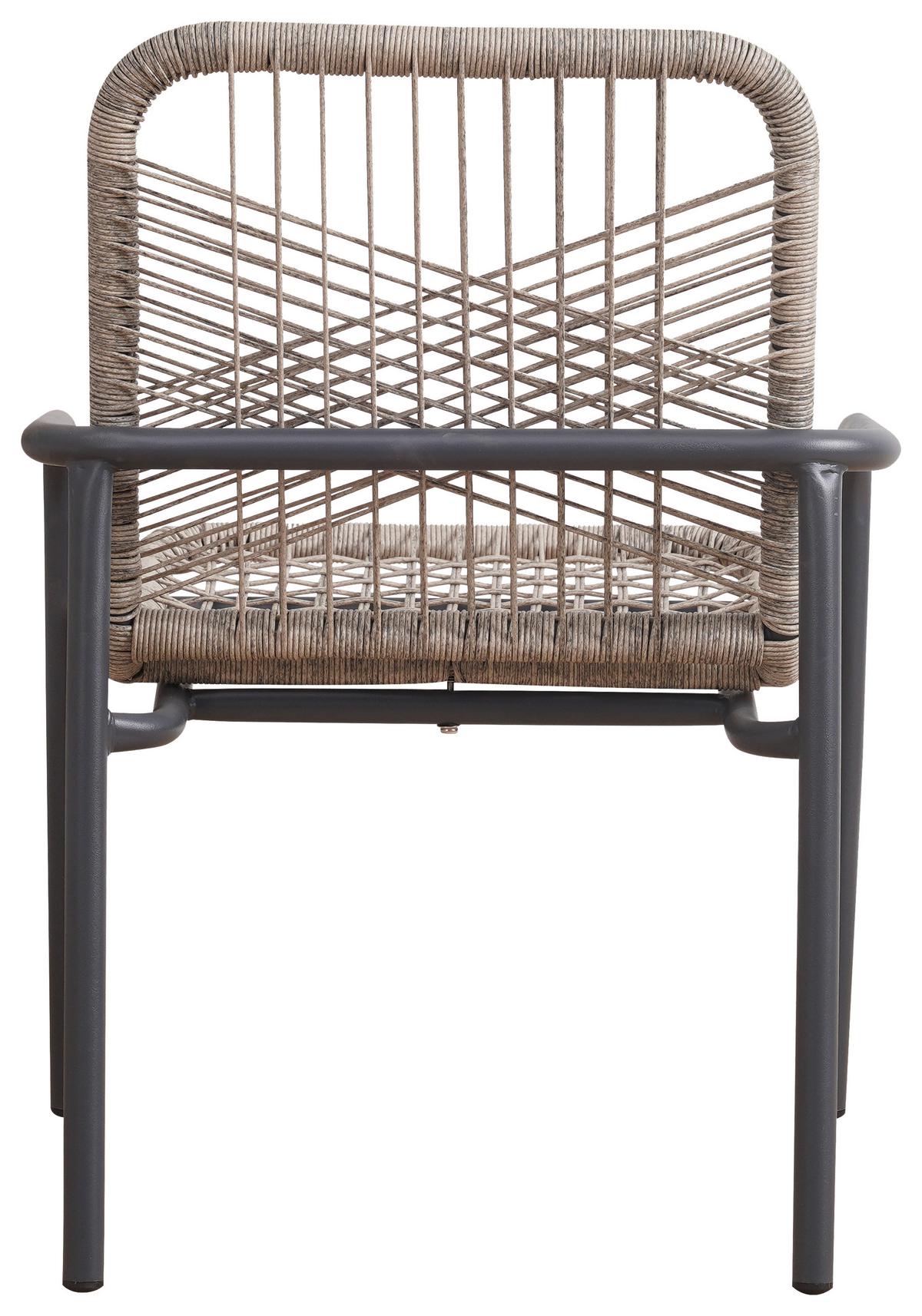 Gartensessel 2er-set Helmond Kunststoff/edelstahl - Sandfarben/Anthrazit, Design, Kunststoff/Metall (53/76/44cm) - Gardenson