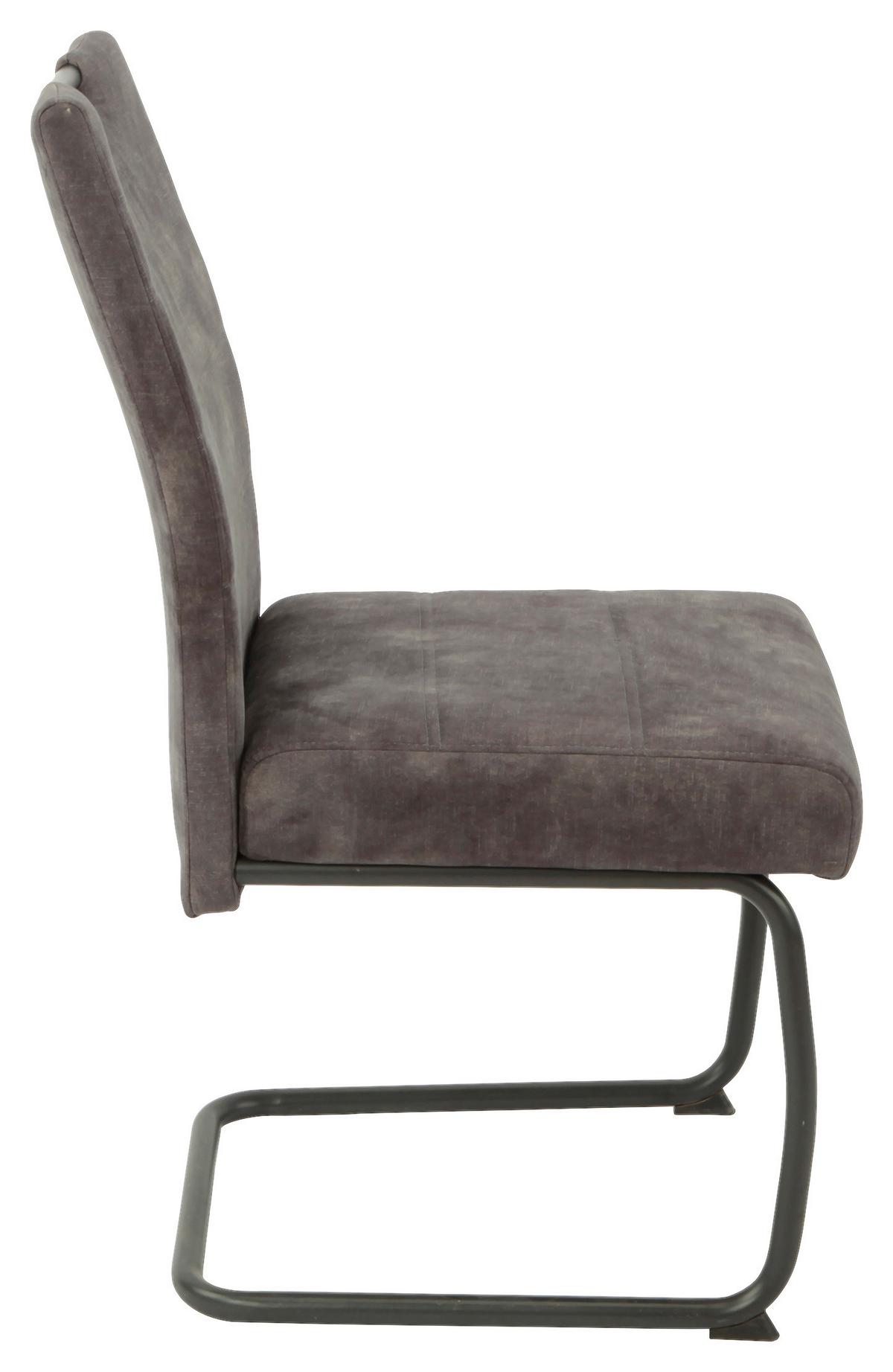 Schwingstuhl Laurina Anthrazit Gepolstert - Anthrazit/Grau, KONVENTIONELL, Textil/Metall (50/97/63cm)