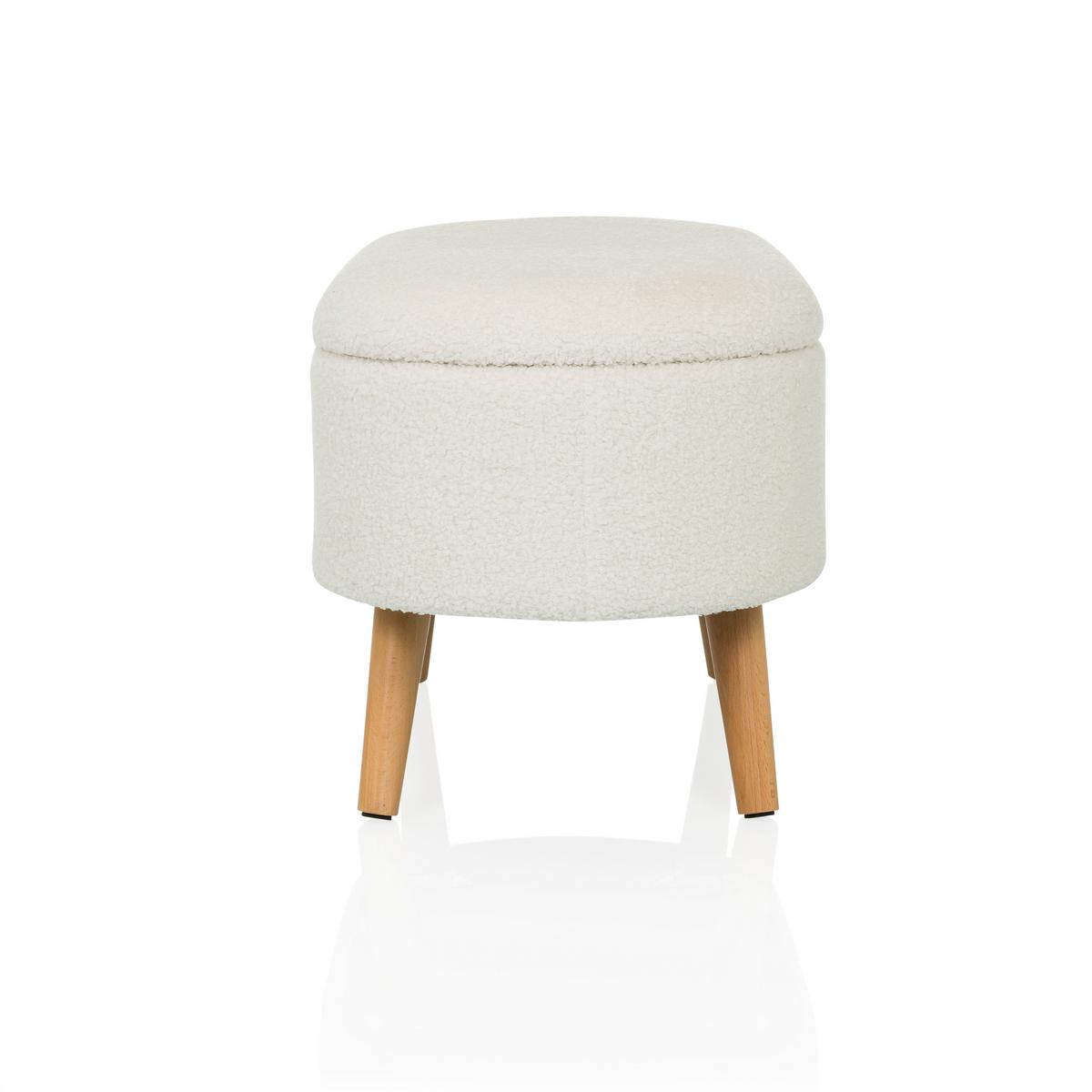 Hocker Storiano Weiß B: 82 Cm - Eichefarben/Weiß, MODERN, Textil (82/43/47cm) - MID.YOU