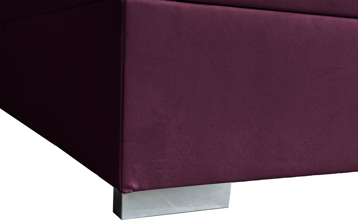 Boxbett Mit Bettkasten 180x200 Cm Dolly - Bordeaux/Silberfarben, Basics, Holzwerkstoff/Textil (180/200cm) - Livetastic
