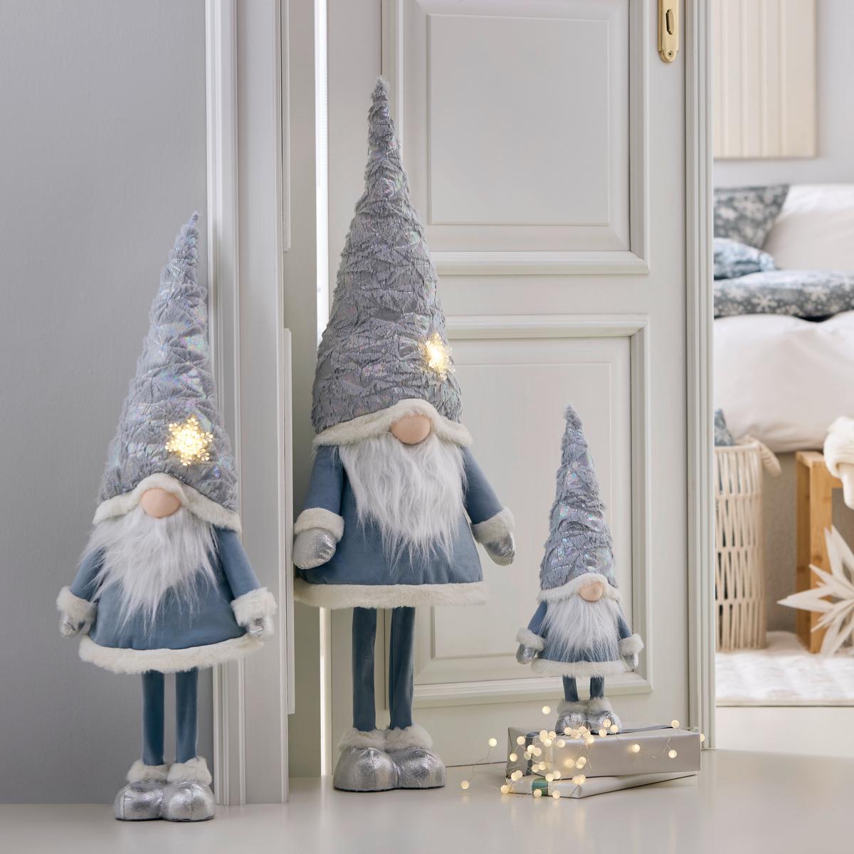 Skřítek LED/teplá bílá - bílá/světle modrá, Konvenční, kov/textil (37/100/27cm) - Mömax