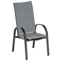 Gartensessel 2er-Set Marini Metall/Textil Grau - Graphitfarben/Grau, KONVENTIONELL, Textil/Metall (57/110/73cm) - Gardenson
