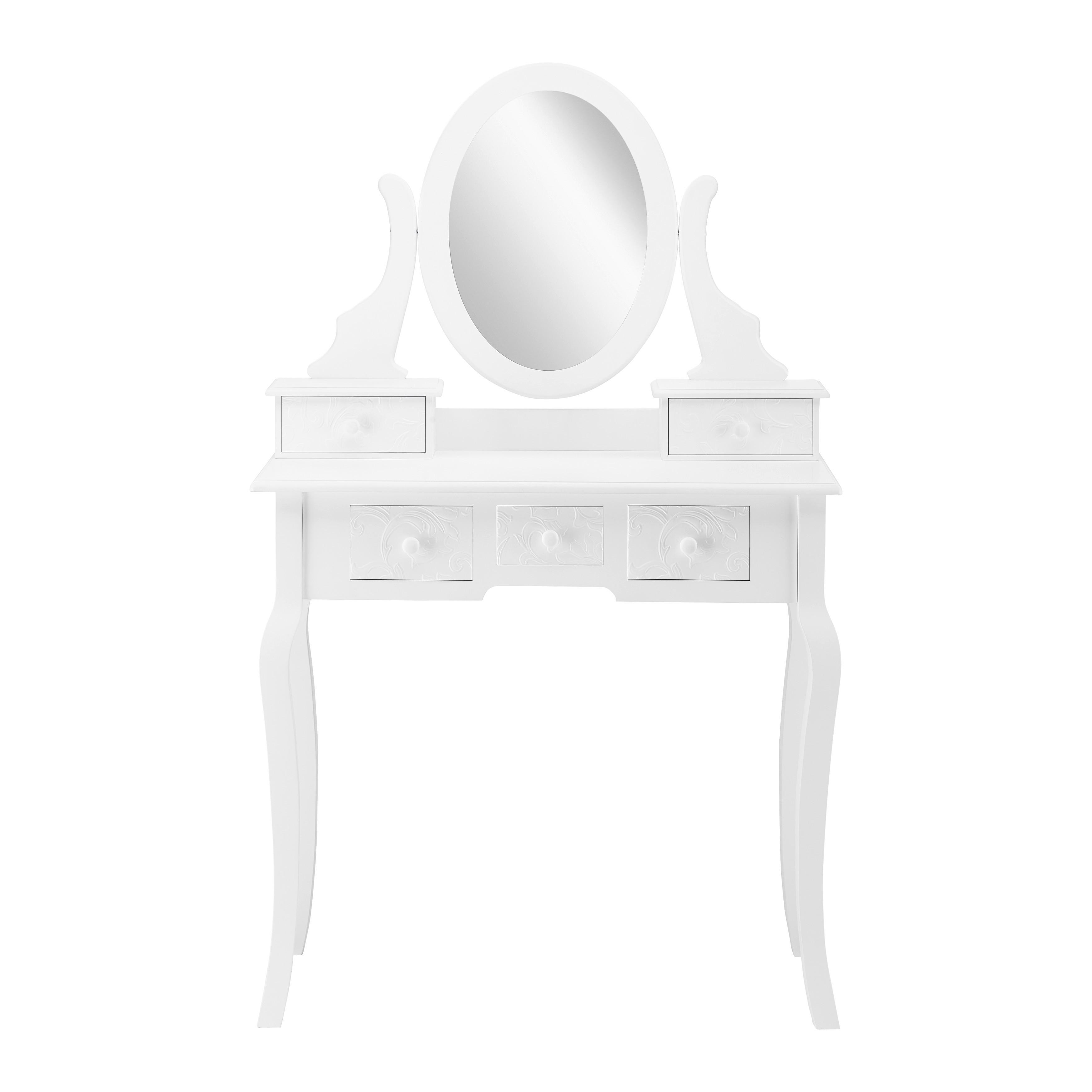 Kozmetický Stolík Rosalia Šírka 80cm - biela, Moderný, drevo/sklo (80/130/40cm) - Bessagi Home