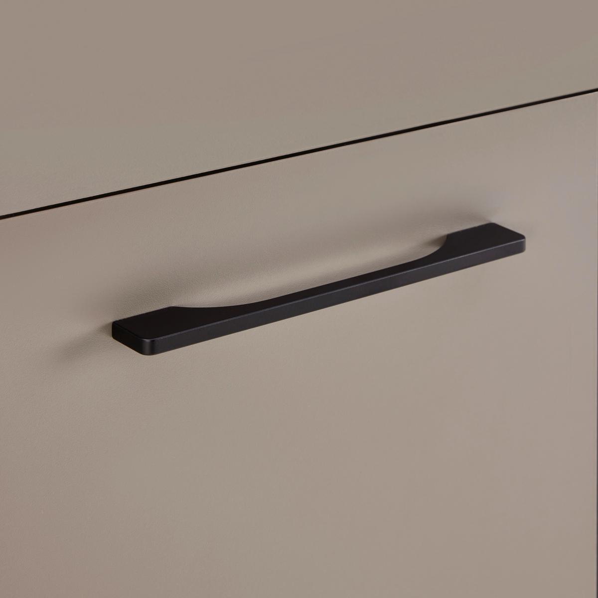 Skříňka na spotřebiče LINZ bez spotřebičů - šedá/černá, Moderní, kov/kompozitní dřevo (60/211/57cm)