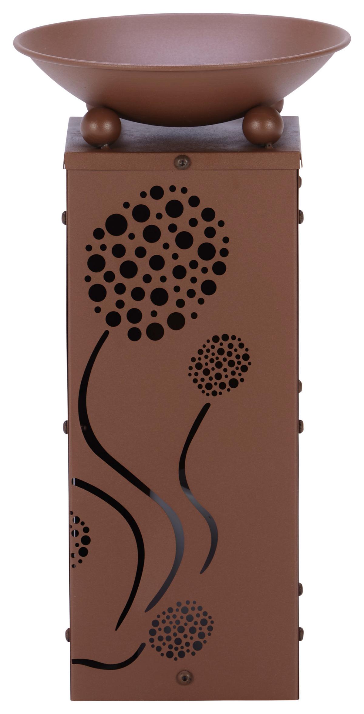 Led Dekosäule mit Schale Pusteblume H: 39 cm - Rostfarben, Basics, Metall (21/21/39cm)