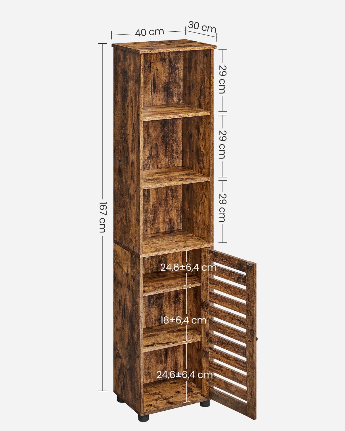 Hochschrank Bbk160x01v2 - Schwarz/Braun, Trend, Holzwerkstoff (40/167/30cm) - MID.YOU