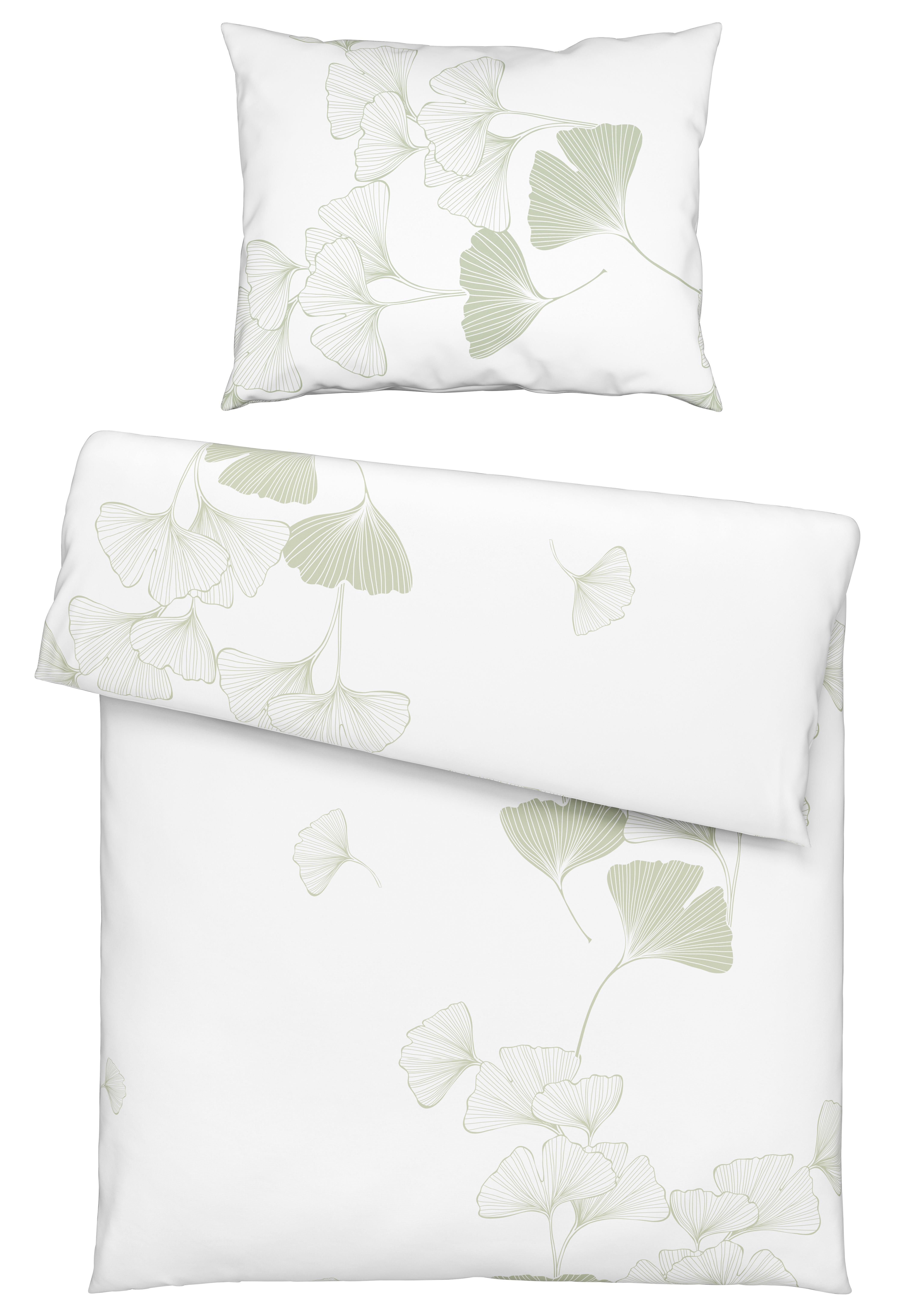 Povlečení Gingko, 140/200cm, Zelená - mátově zelená, Konvenční, textil (140/200cm) - Modern Living