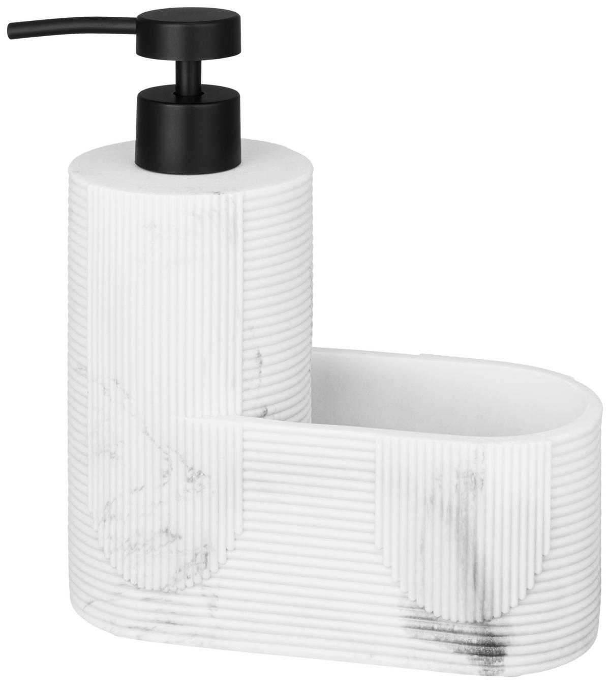 Spülmittelspender Evelyn - Silberfarben/Schwarz, KONVENTIONELL, Kunststoff/Metall (17/8/18,5cm) - Luca Bessoni