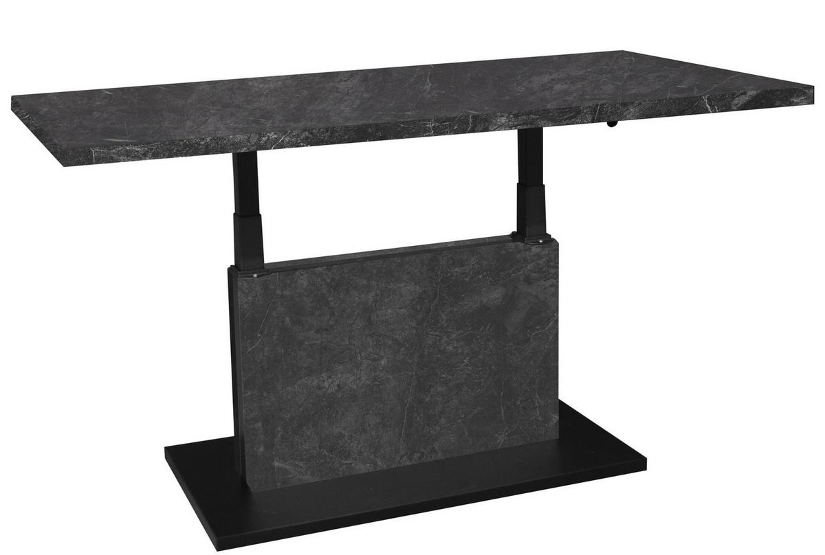 Couchtisch Lift Graphitfarben/schwarz B: 120cm - Schwarz/Graphitfarben, Design, Holzwerkstoff/Metall (120/55-69/70cm) - MID.YOU