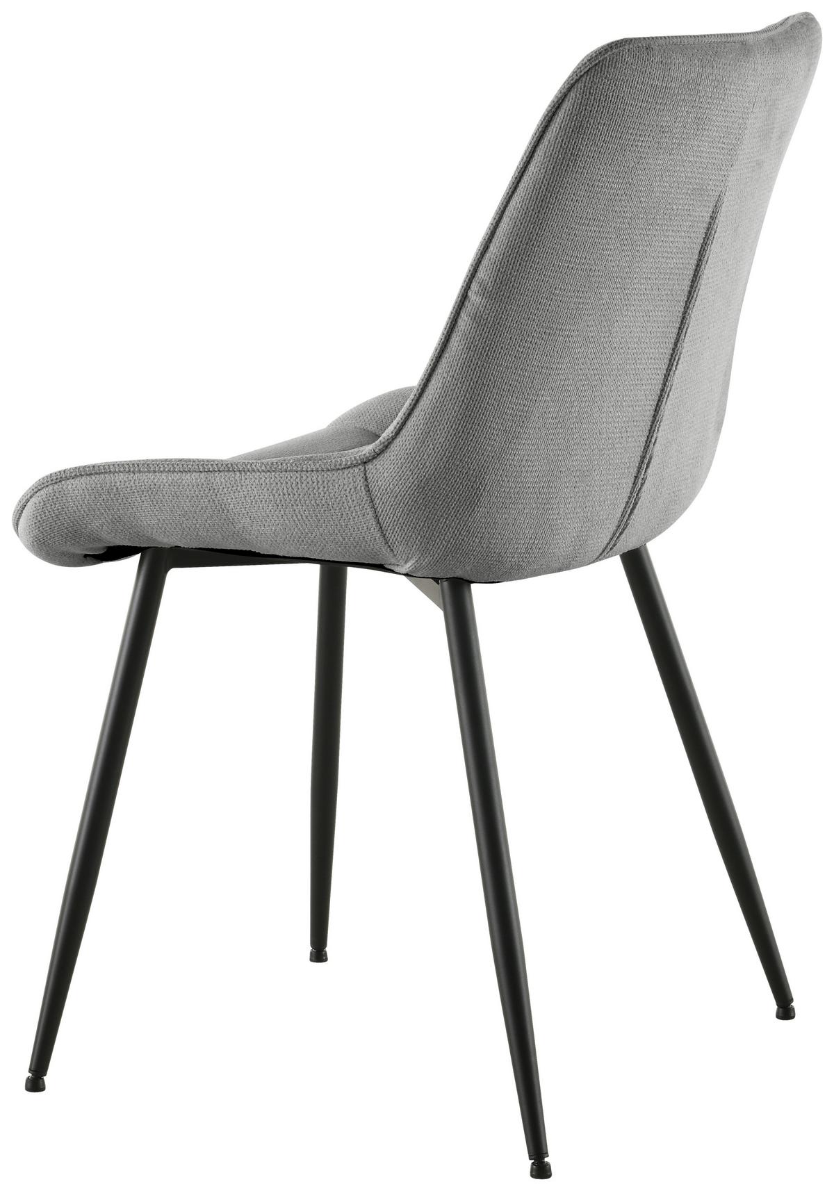Stuhl Lenny - Schwarz/Grau, LIFESTYLE, Holz/Textil (54/88/60cm) - Livetastic