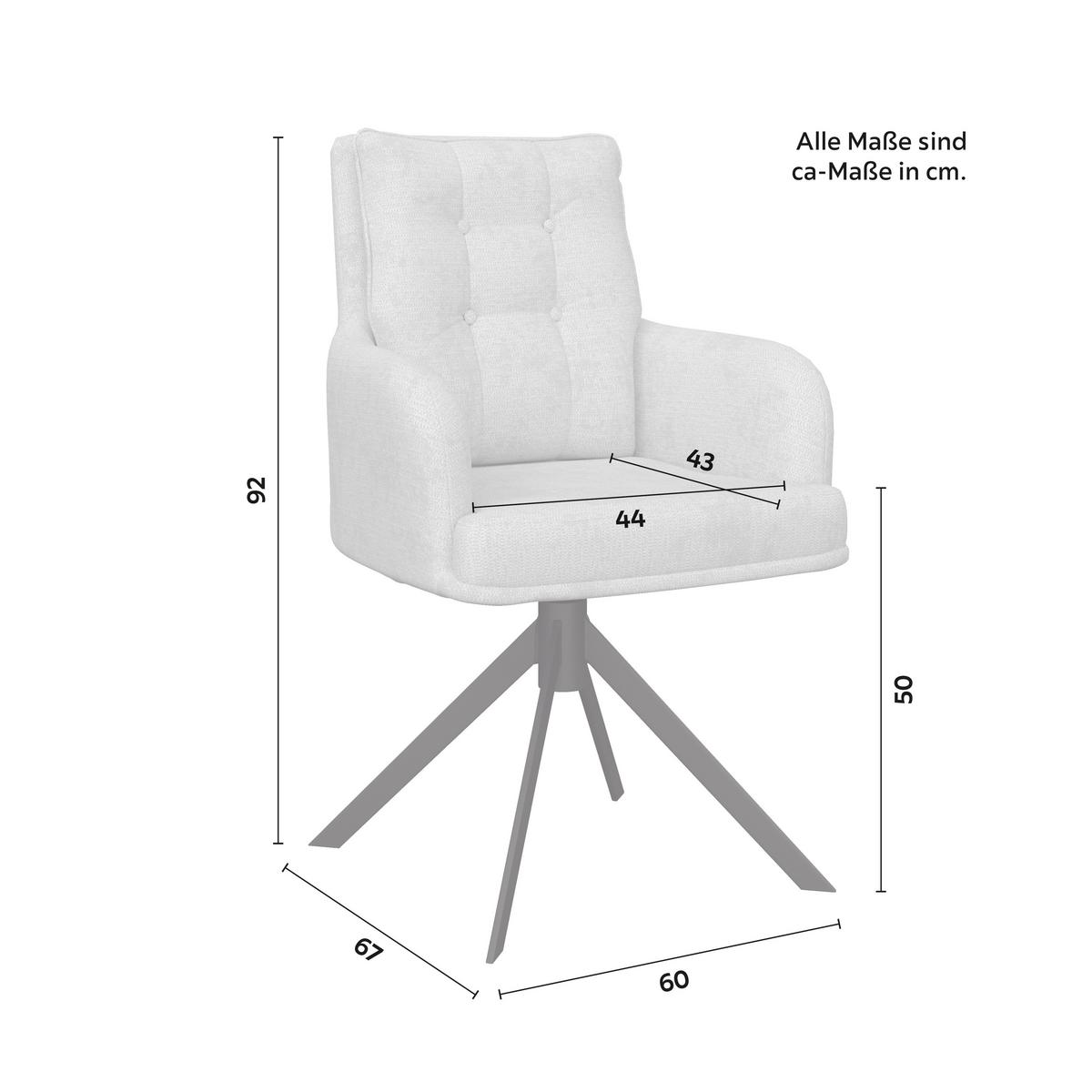 Stolička s podrúčkami MARIETTA, svetlosivá - čierna/svetlosivá, Modern, kov/drevo (66/90/60cm) - Bessagi Home