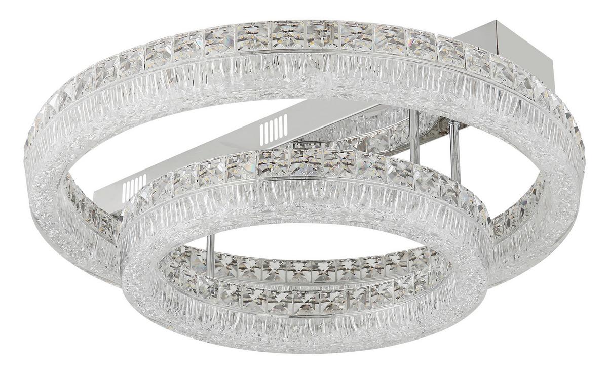 LED-Deckenleuchte Memory-Funktion - Klar/Chromfarben, KONVENTIONELL, Glas/Kunststoff (60/19,5cm) - Globo