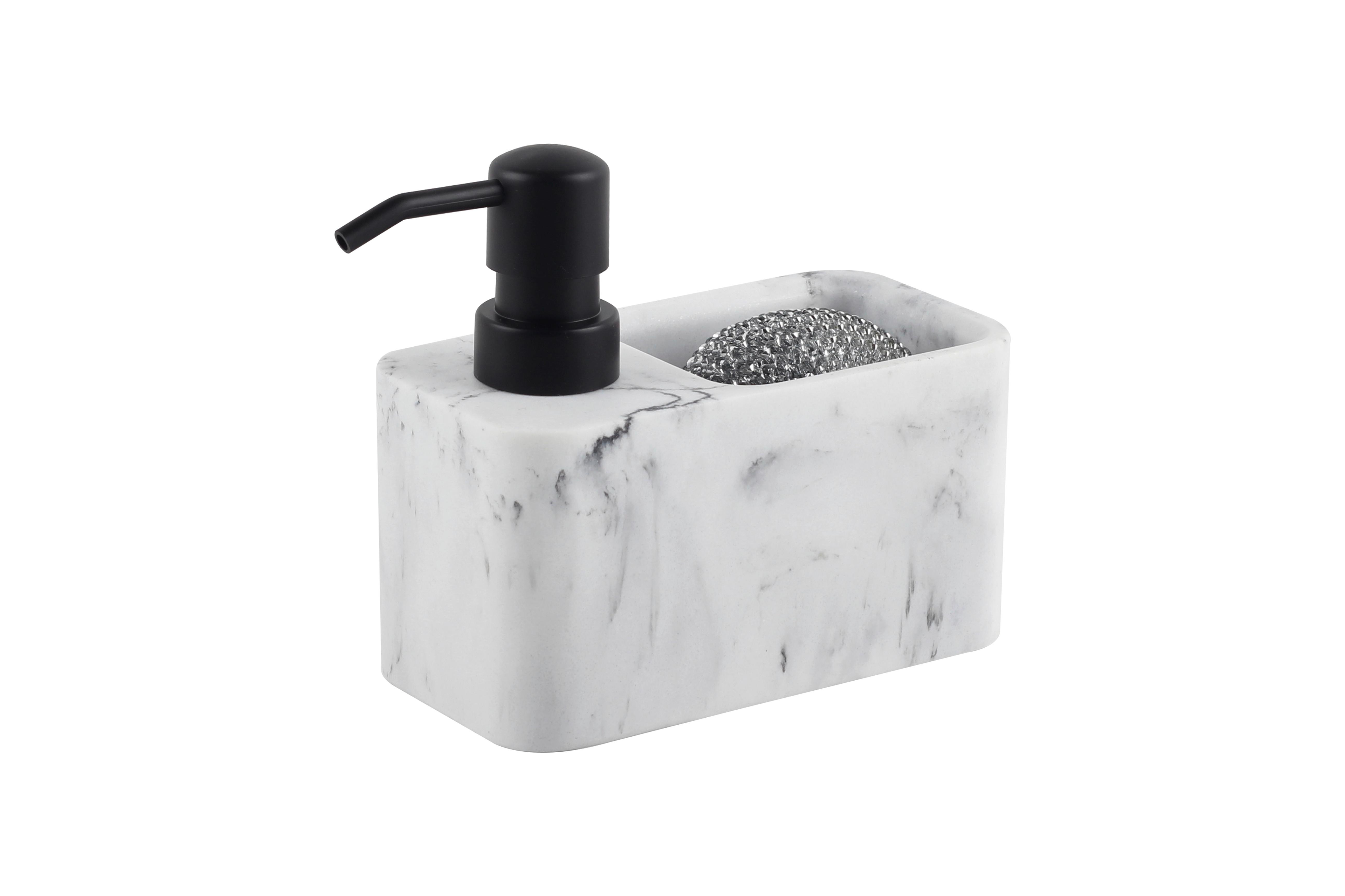 Spülmittelspender Dalia - Schwarz/Weiß, Basics, Kunststoff/Metall (14,2/13/7cm) - Luca Bessoni