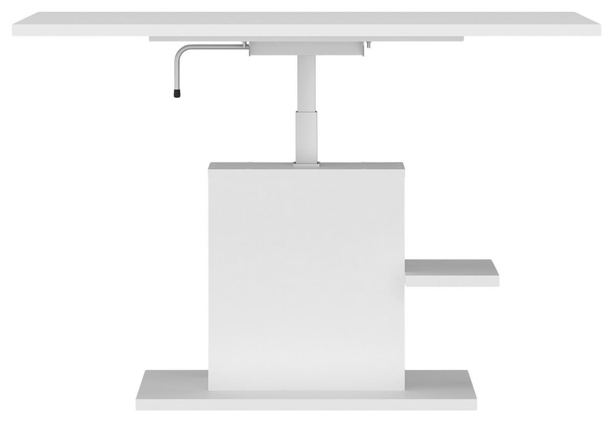 Couchtisch Cortado weiß, B: 110cm - Weiß, MODERN, Holzwerkstoff (110/54,6-74,2/65cm) - Modern Living