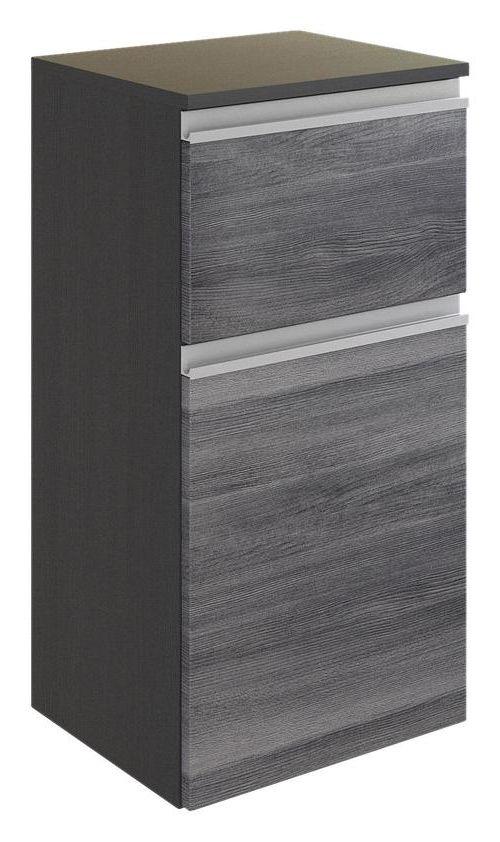 Unterschrank Mit Soft-Close Arezzo B: 40cm, Graphit - Silberfarben/Graphitfarben, Basics, Holzwerkstoff (40/79/35cm) - Held