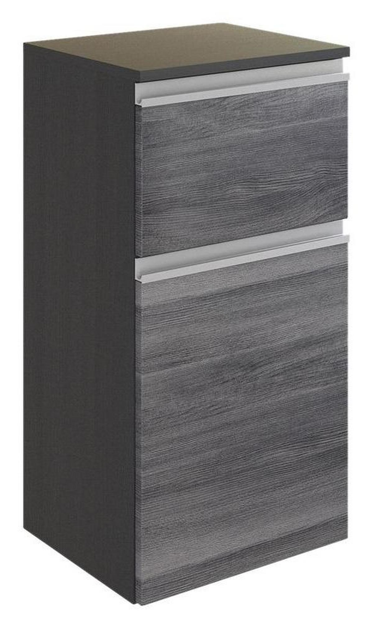Unterschrank Mit Soft-close Arezzo B: 40cm, Graphit - Silberfarben/Graphitfarben, Basics, Holzwerkstoff (40/79/35cm) - Held