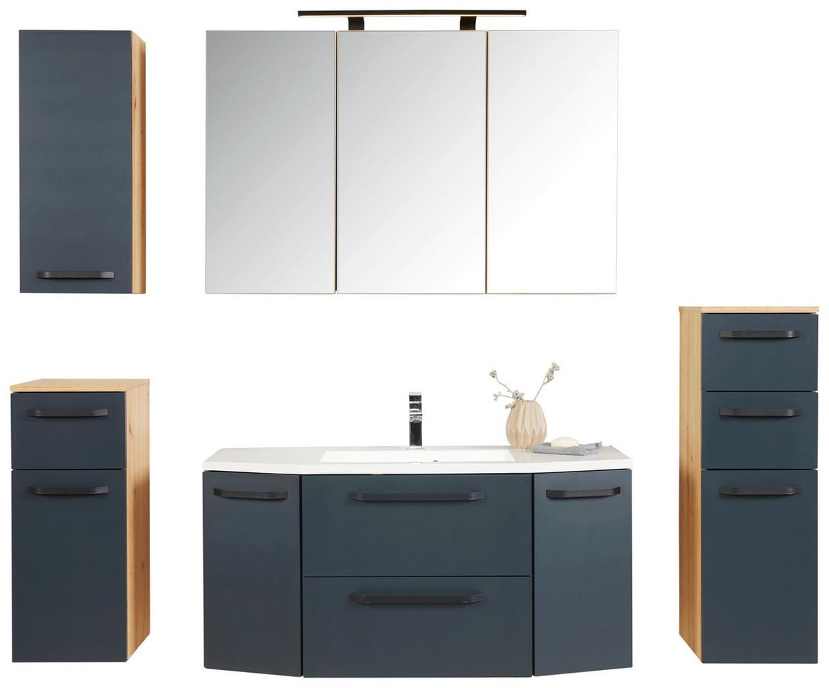 Spodní umyvadlová skříňka SANTO - barvy grafitu/antracitová, Konvenční, kov/kompozitní dřevo (110/56/47cm) - Luca Bessoni