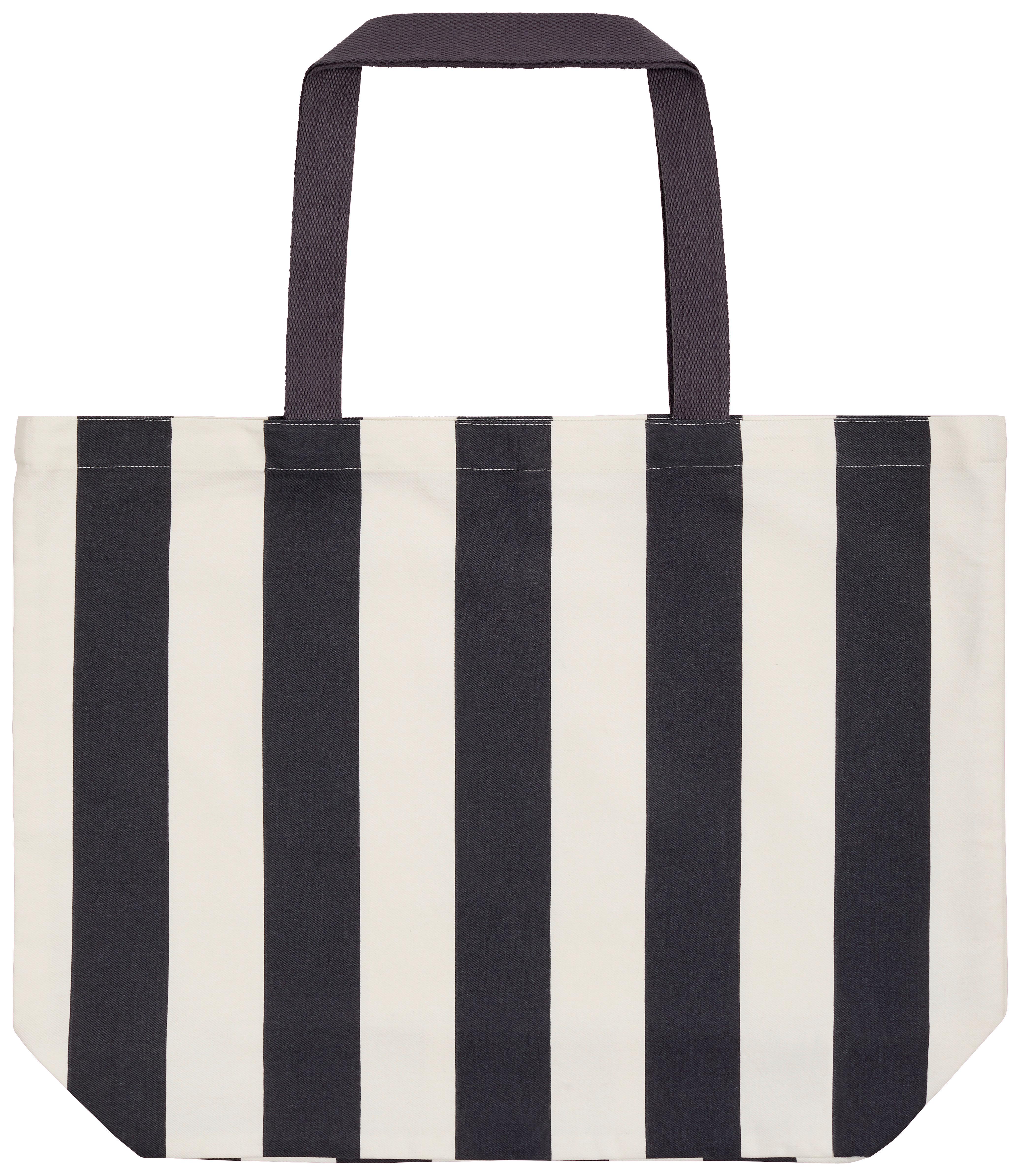 Shopper Summer - Ecru/Dunkelgrau, MODERN, Textil (55/40cm) - Luca Bessoni