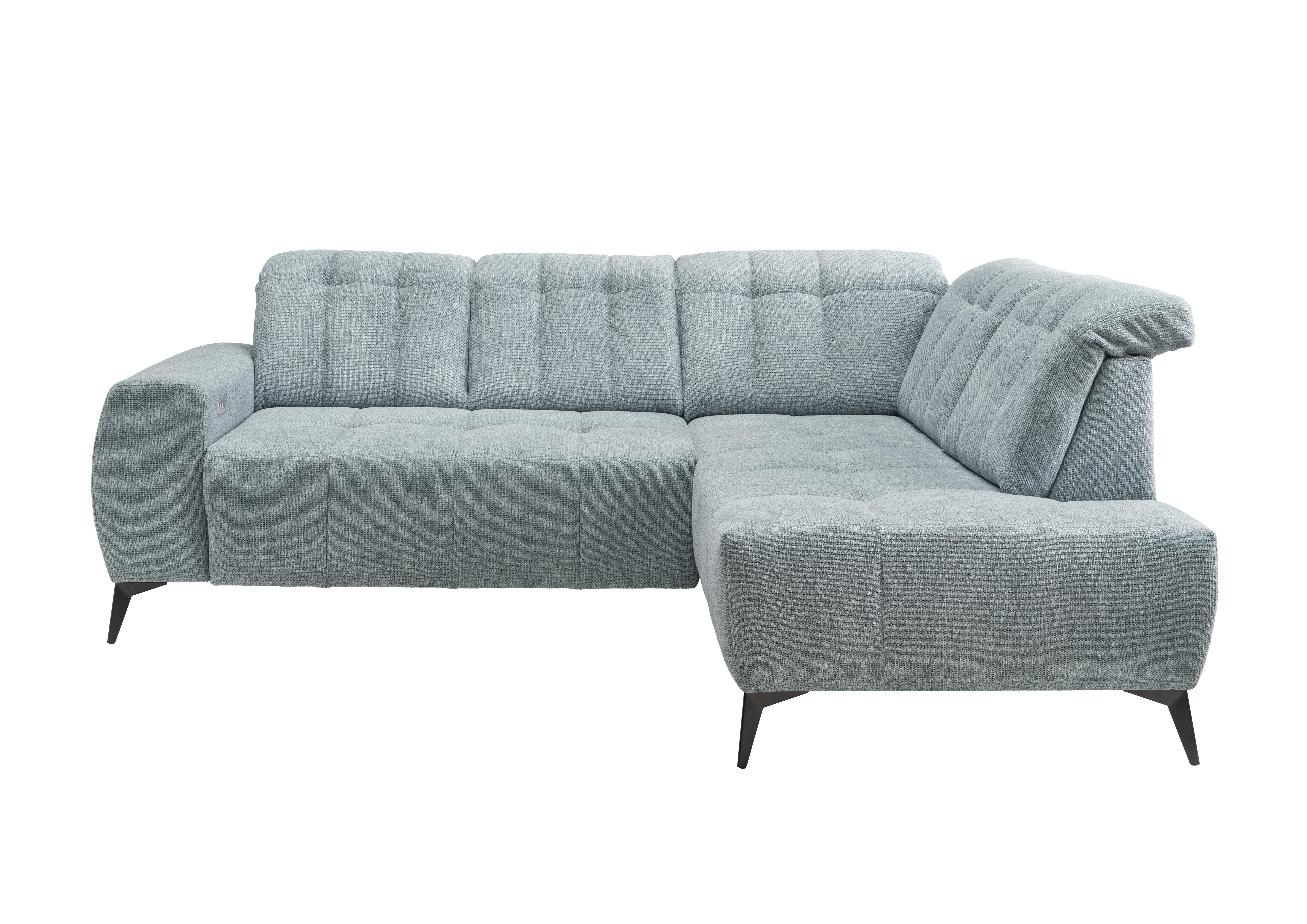 Ecksofa mit USB Anschluss Sano, Mintfrün, S: 261x200 cm - Schwarz/Mintgrün, MODERN, Textil (261/200cm) - Livetastic