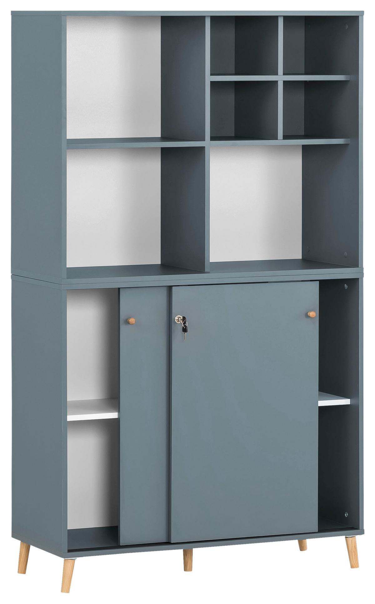 Aktenschrank Set U1000r+u1000st+regal - Petrol, MODERN, Holzwerkstoff (100,1/174,2/41cm) - MID.YOU