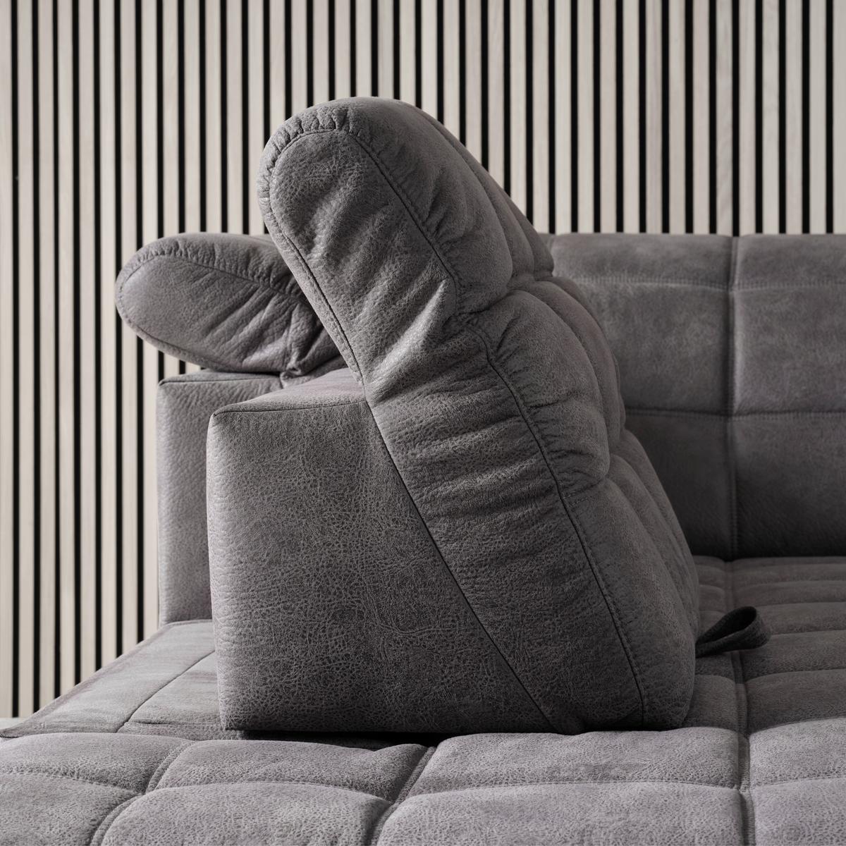 Rohová sedačka PANAMA, levá, šedá - černá/antracitová, Konvenční, kov/textil (216/304cm) - Premium Living