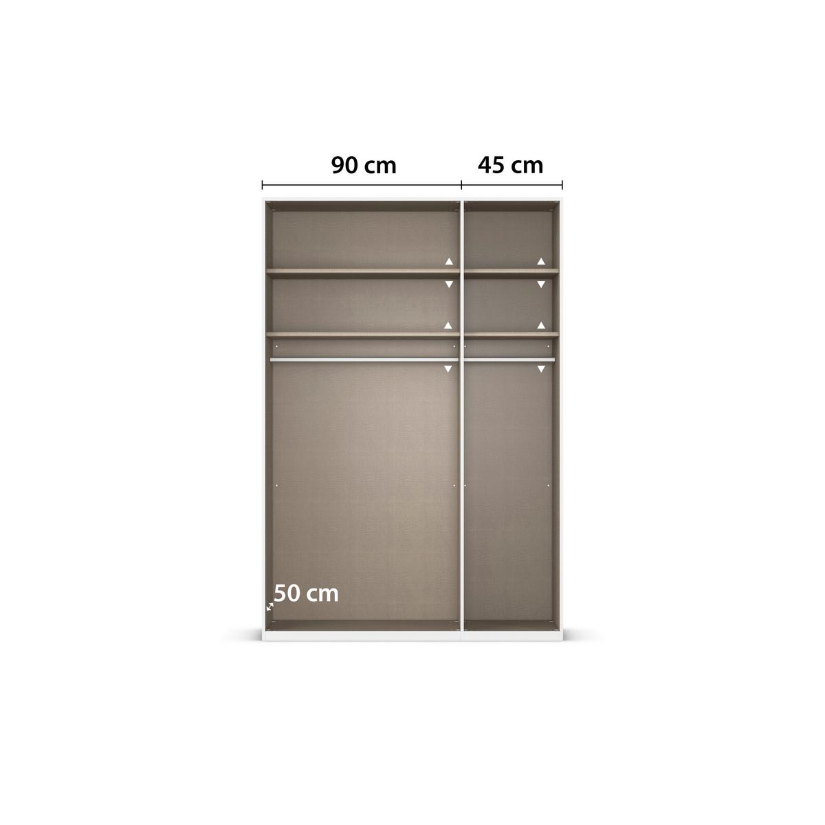 Drehtürenschrank Alabama Eiche Dekor B: 136 Cm - Eiche Artisan, MODERN, Holzwerkstoff (136/229/54cm) - Rauch Möbel